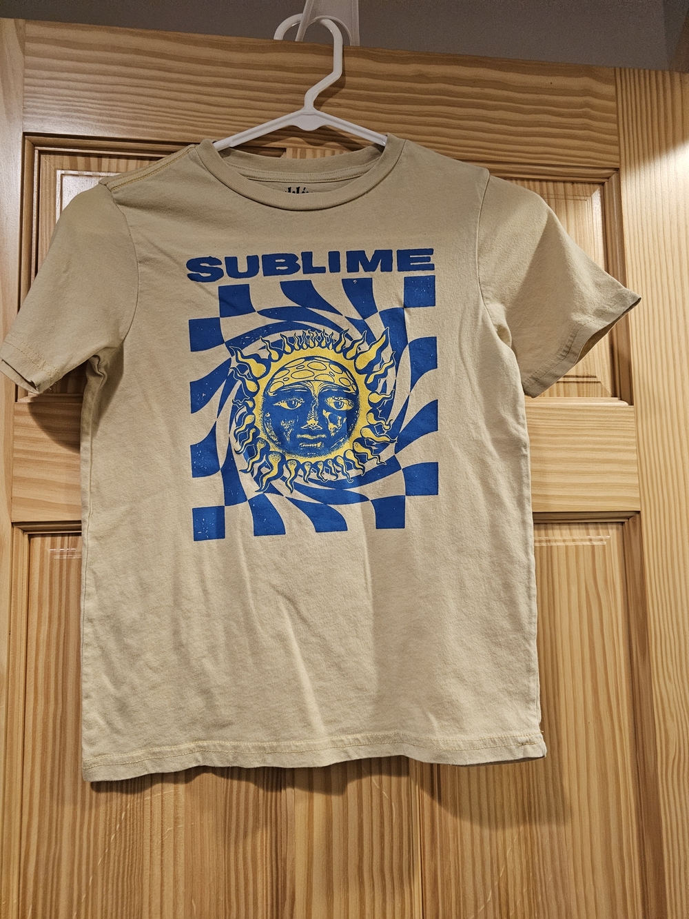 Sublime Kids 8 Graphic Tee Blue Checked Yellow Sun Band Music